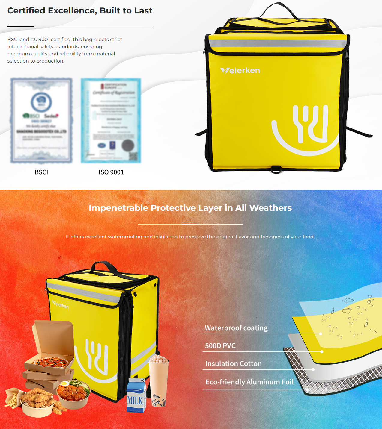 healthy meal delivery bag supplier