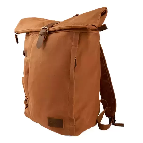 Vintage Roll-Top Waterproof Hiking Backpack with Adjustable Capacity and Classic Design HBS03 2