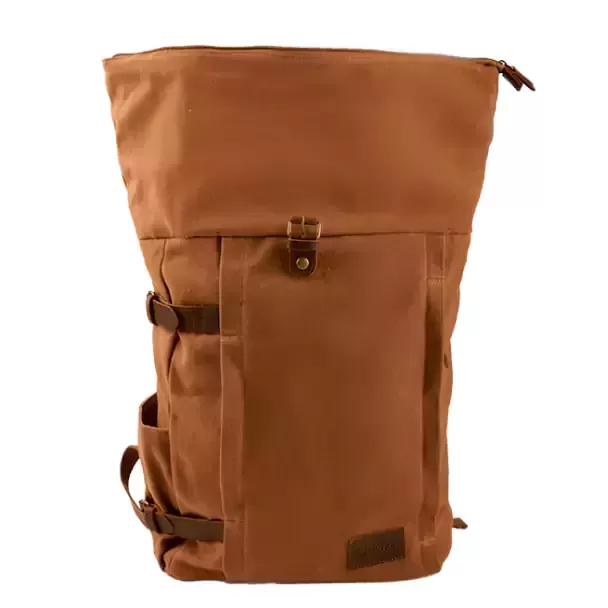 Vintage Roll-Top Waterproof Hiking Backpack with Adjustable Capacity and Classic Design HBS03 3