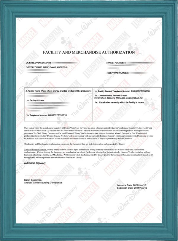 Disney IP certification