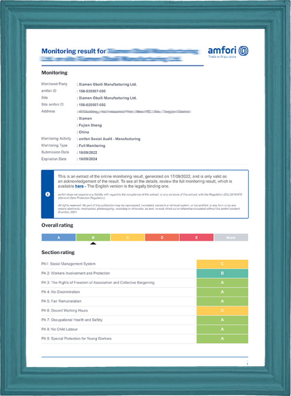 BSCI factory certification