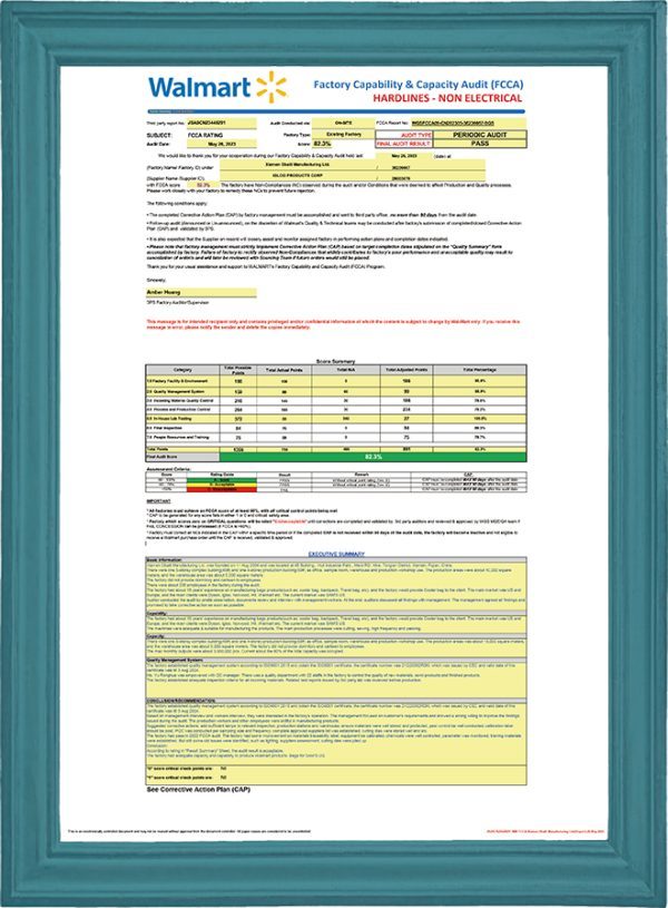 Walmart factory certification
